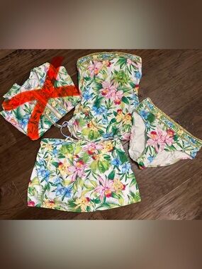 Tommy Bahama Orchid Garden 3 PC Swim Set Bundle Large - $300+ Retail - UPDATED